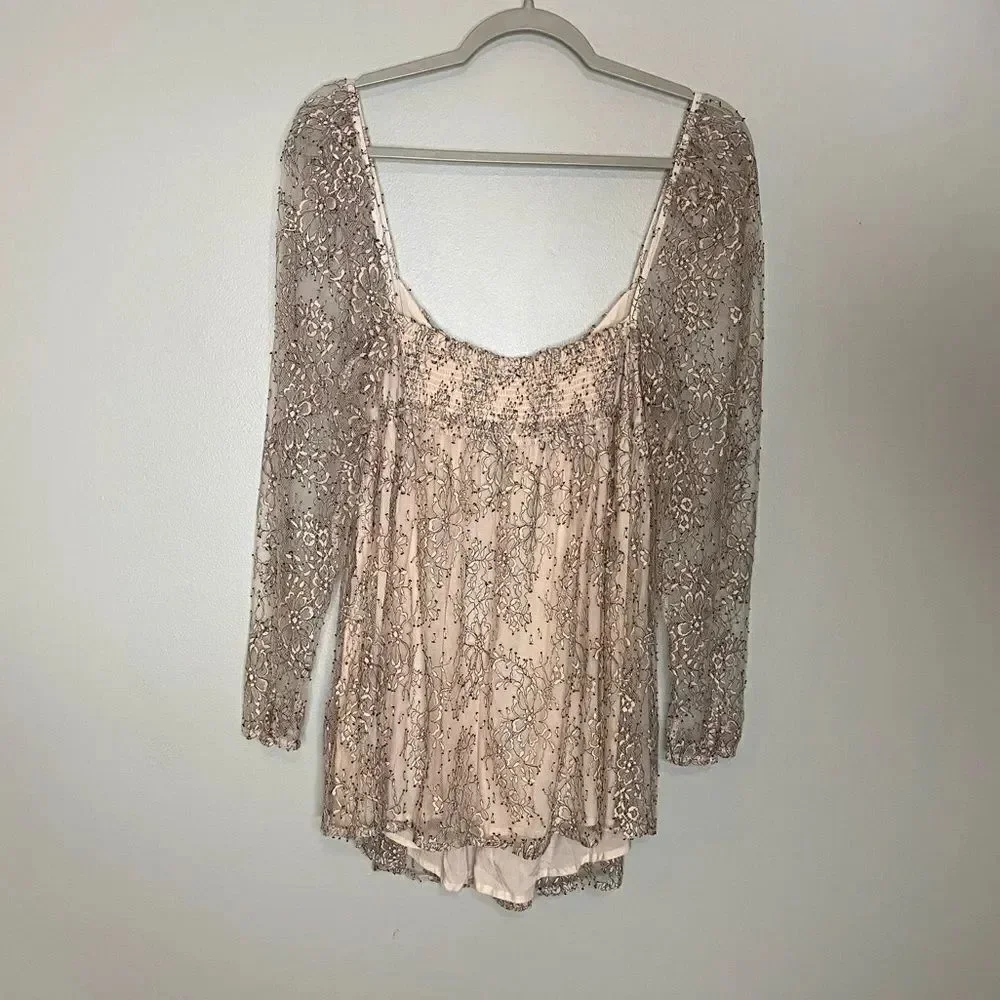 Free People Heavenly Lace Tunic Top NEW